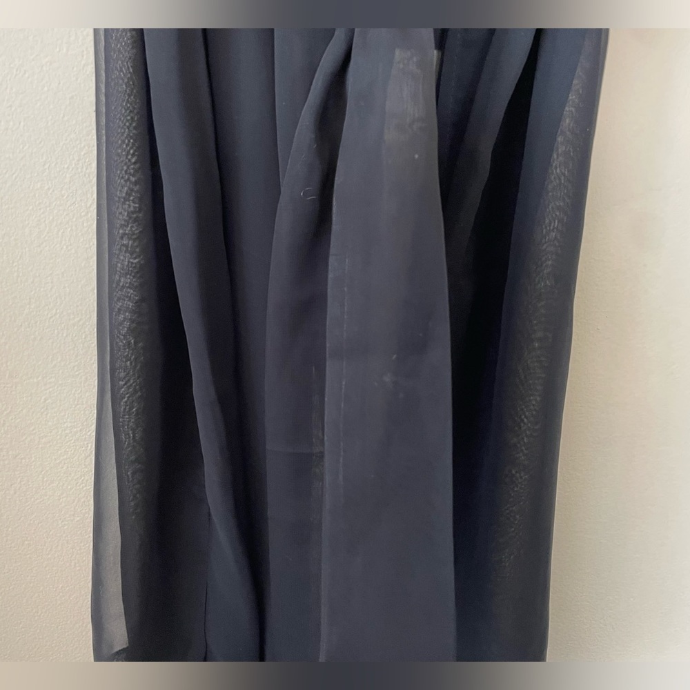 Vintage Black Silk Chiffon & Lace Lingerie Robe Size Small - Picture 13 of 15